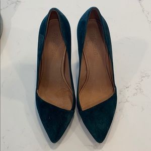 Madewell Mira Heel - Suede Dark Green - 8.5